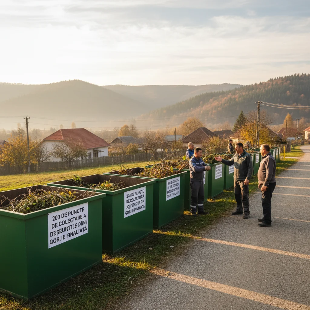 200 de puncte de colectare a deșeurilor vegetale, parțial finalizate în Gorj