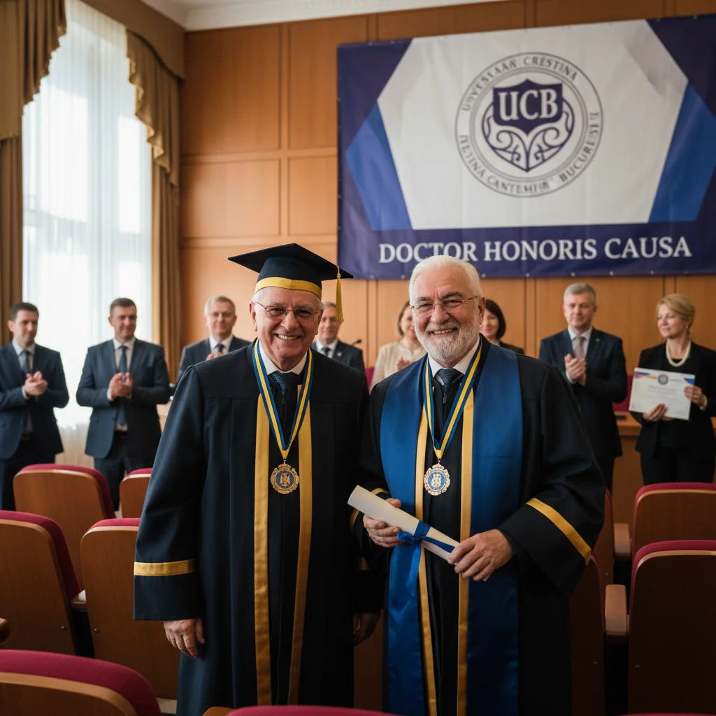Academician și avocat, Doctor Honoris Causa la UCB