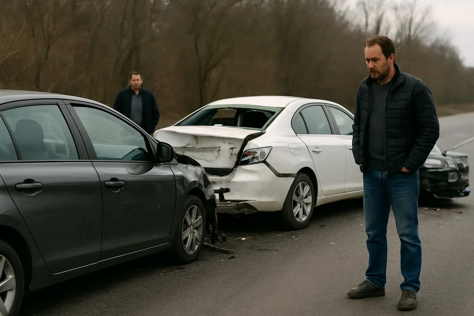Accident în Scoarța: Trei Autoturisme Implicate, Un Rănit Transportat la Spital