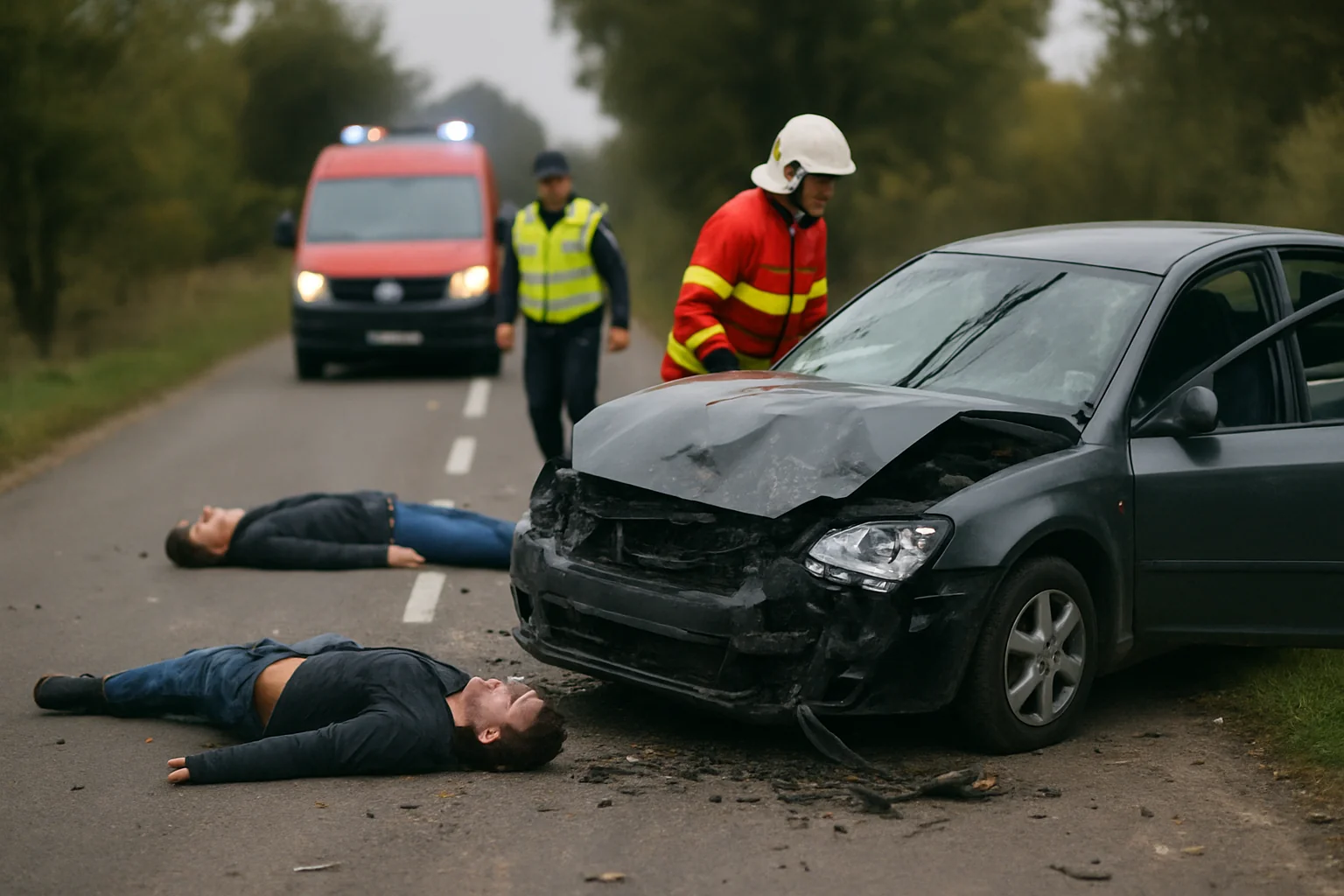 Accident pe DEx 12 lângă Albota: Doi răniți, trafic îngreunat