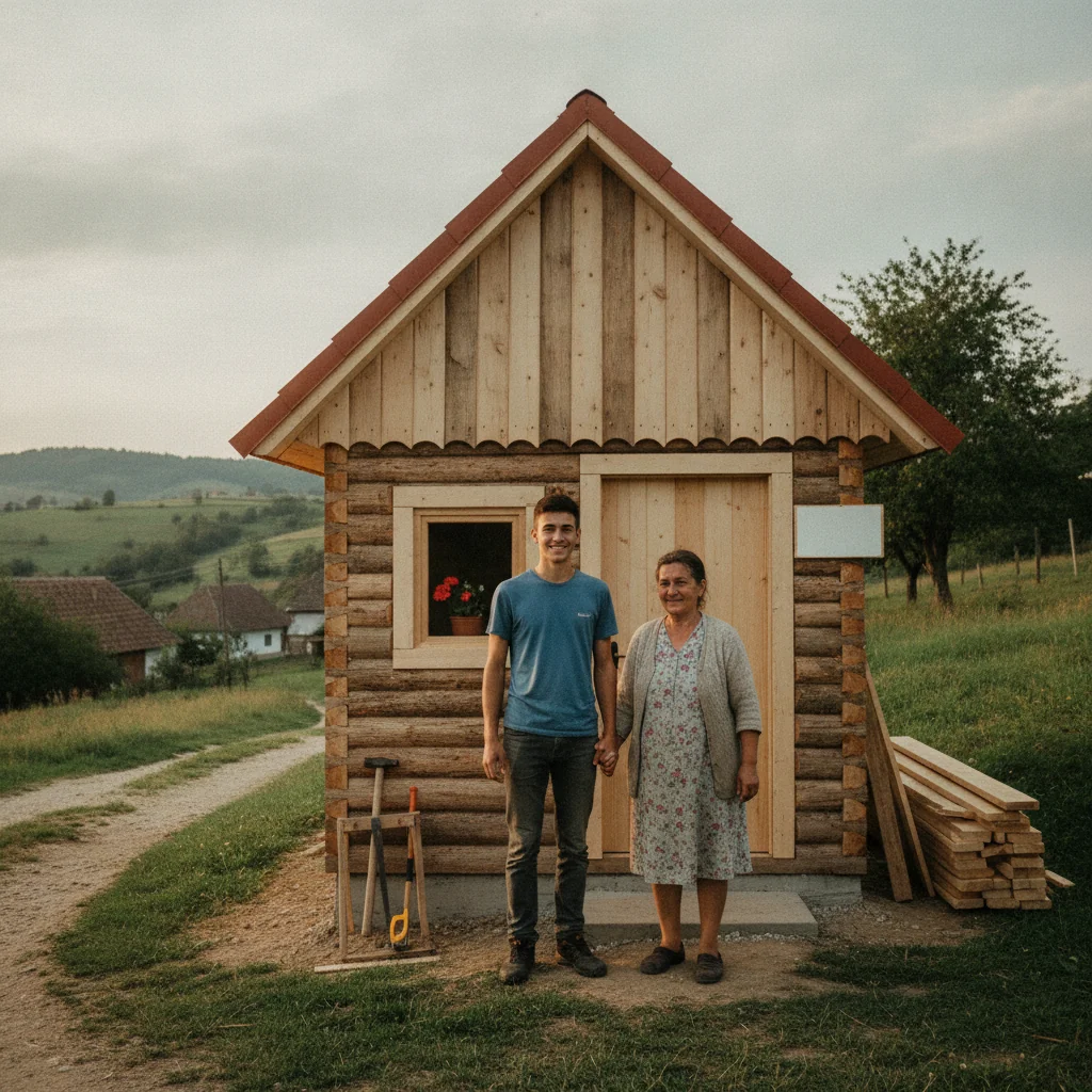 Adolescentul din Bâlta care și-a construit casă din burse primește ajutor la finalizare