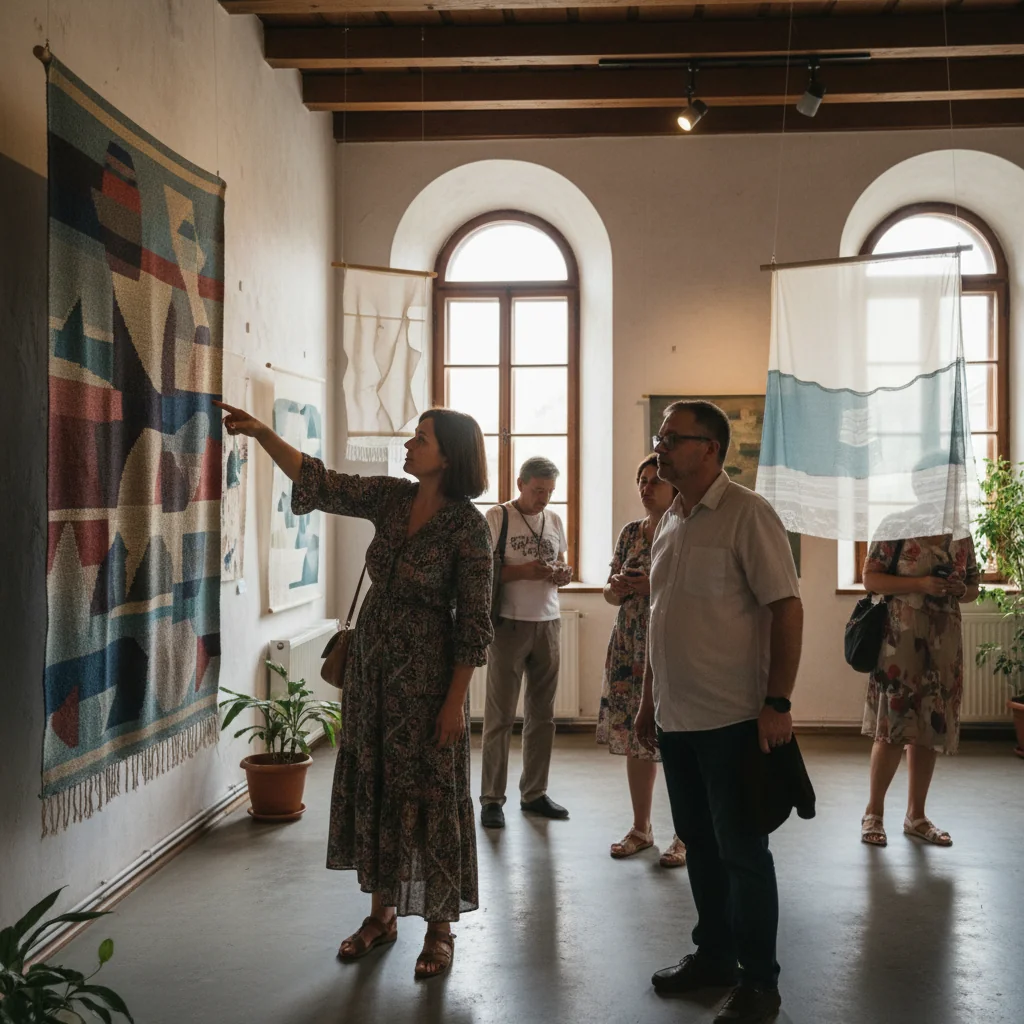 Artă textilă expusă la Târgu Jiu: un eveniment captivant