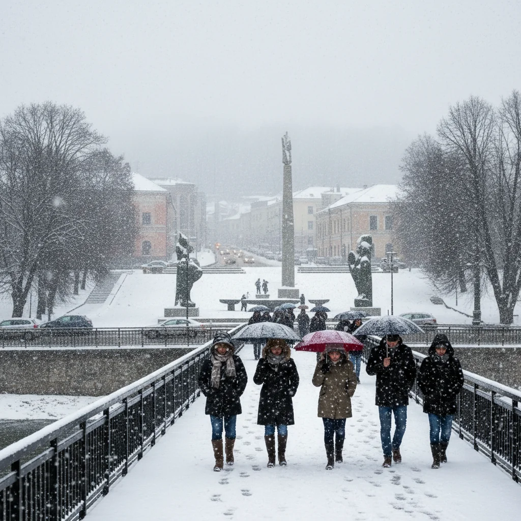 Avertizare de ninsoare și precipitații abundente la Târgu Jiu pe 2 ianuarie