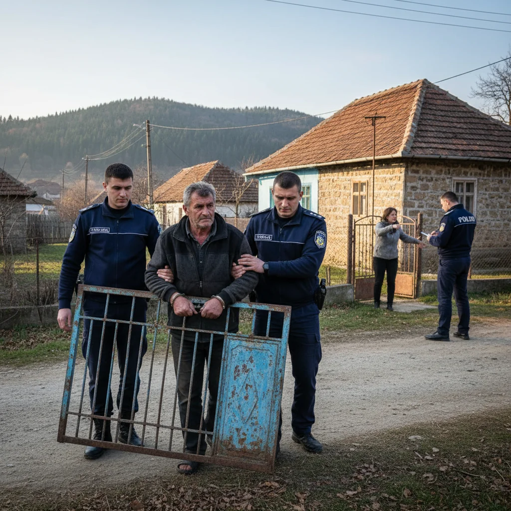 Bărbat reținut în Gorj după ce a furat o poartă din curtea nurorii sale