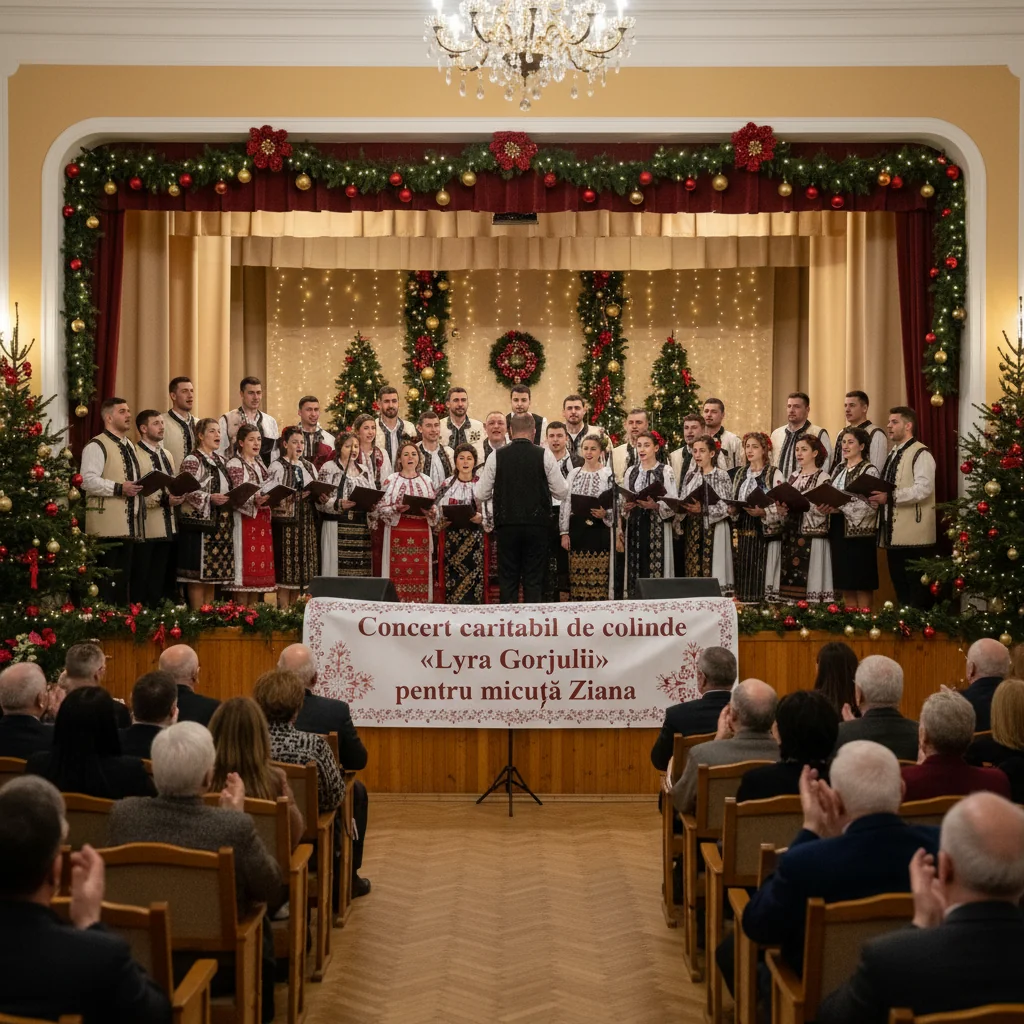 Concert caritabil de colinde Lyra Gorjului organizat pentru micuța Ziana în Gorj
