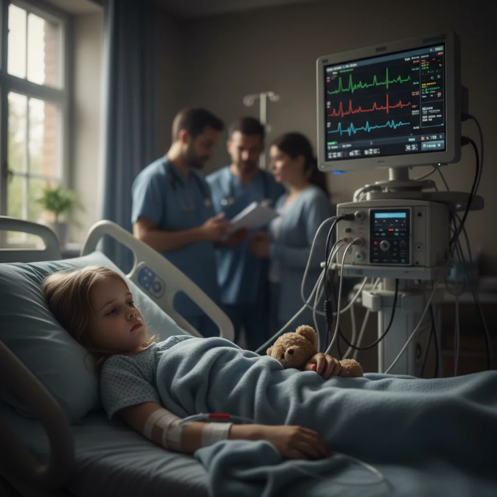 Copilă de patru ani, transportată de urgență la spital în stare critică