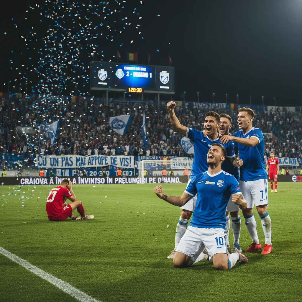 Craiova a învins Dinamo în prelungiri, visul devine realitate