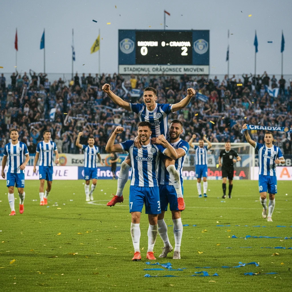 Craiova, favorită la titlu după victoria clară cu Mioveni