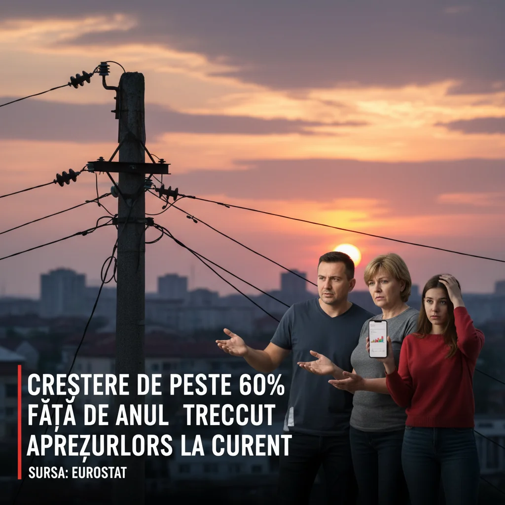 Creștere record de peste 60% a prețurilor la curent electric față de anul trecut