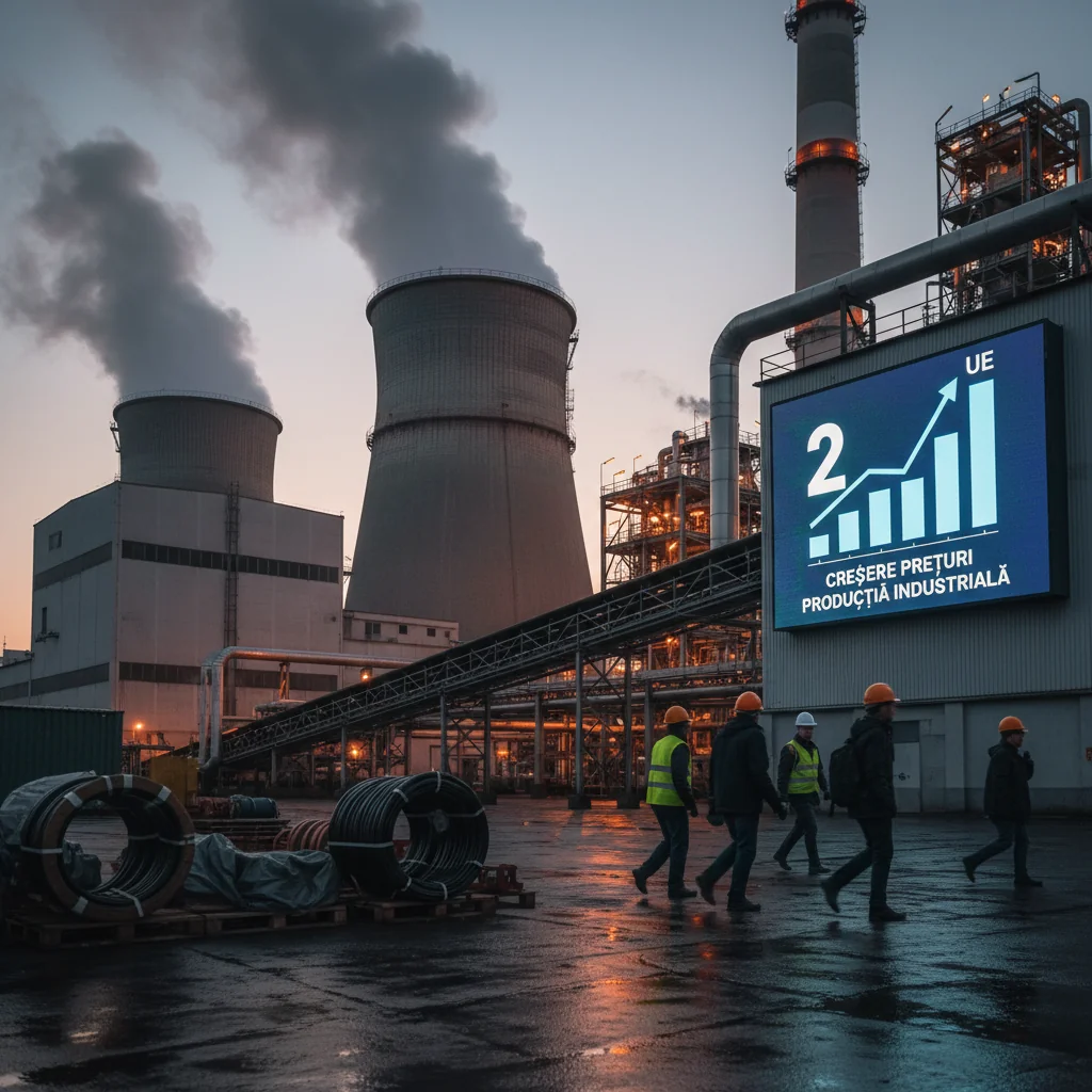 Creșterea prețurilor energiei situează România pe locul 2 în UE la majorarea costurilor producției industriale