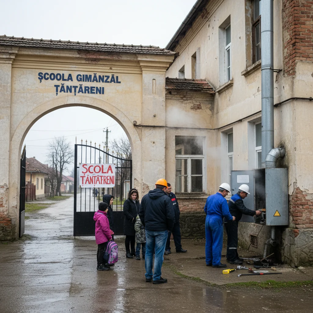 Cursurile de la Școala Gimnazială Țânțăreni, lângă Târgu Jiu, oprite temporar din cauza unei avarii la centrala termică