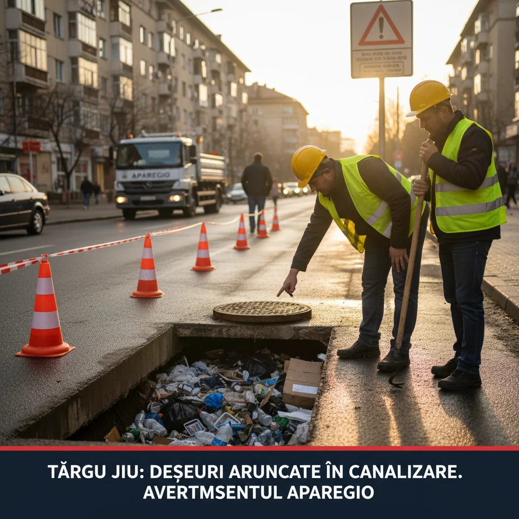 Deșeuri aruncate în canalizare, alertă de la Aparegio Târgu Jiu