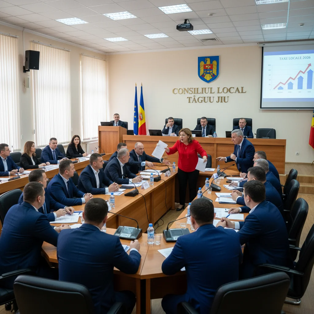 Dispută în Consiliul Local Târgu Jiu pe tema taxelor locale pentru 2026