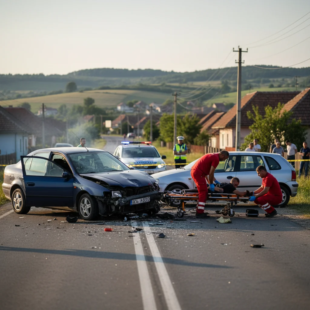 Doi răniți transportați la spital