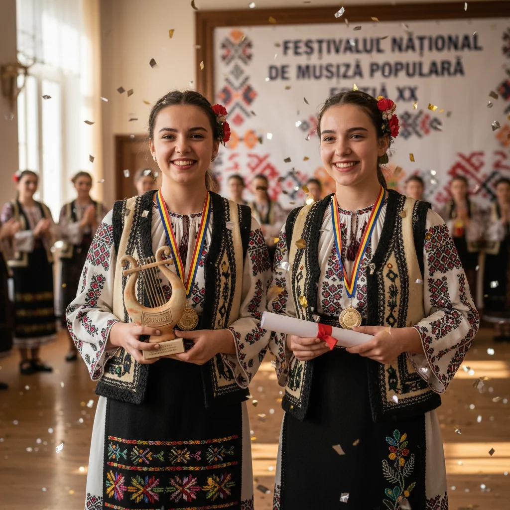 Două eleve ale ȘPA Târgu Jiu, câștigătoare la festivalul național de muzică populară