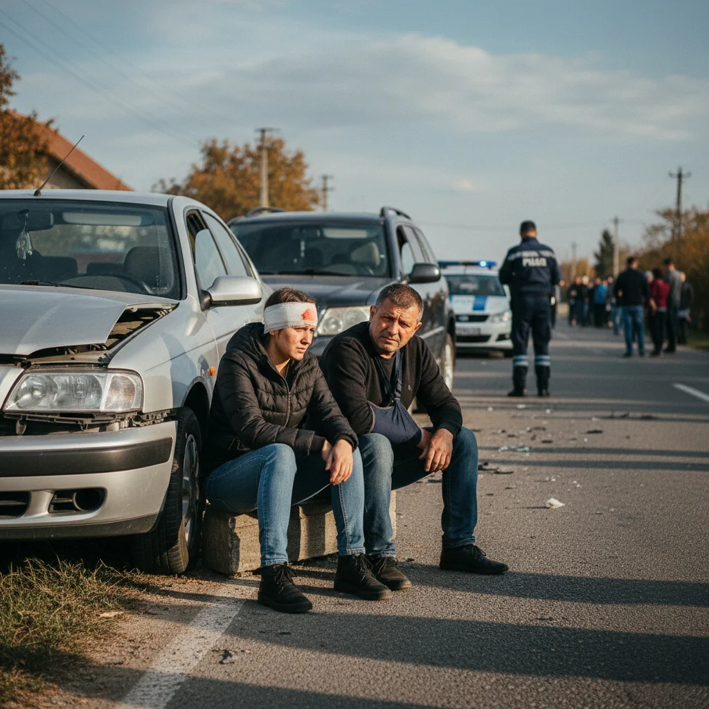 Două persoane rănite în accident din cauza neatenției soferului