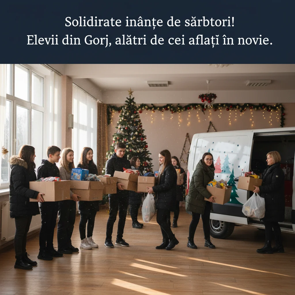 Elevii din Gorj se mobilizează în sprijinul celor aflați în nevoie înainte de sărbători