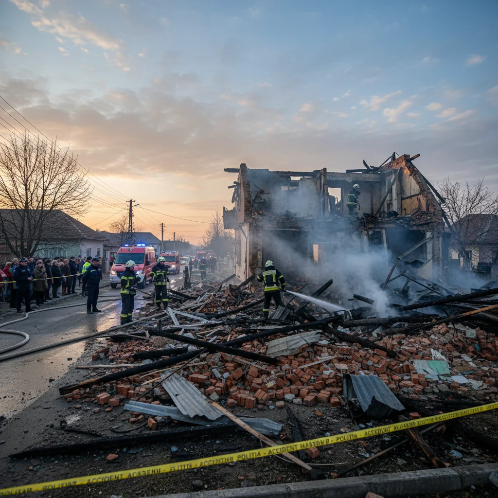 Explozie cauzată de acumulare de gaze într-o locuință din Godinești