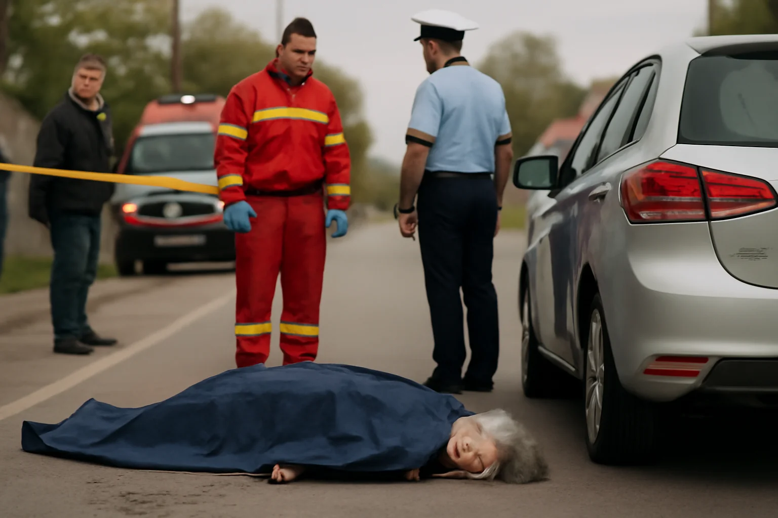 Femeie în vârstă lovită de un autoturism aflat în marșarier