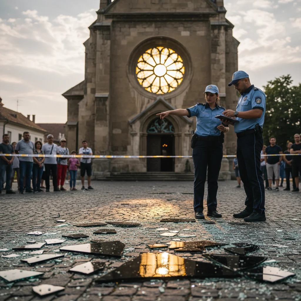 ferestre distruse, poliția anchetează incidentul