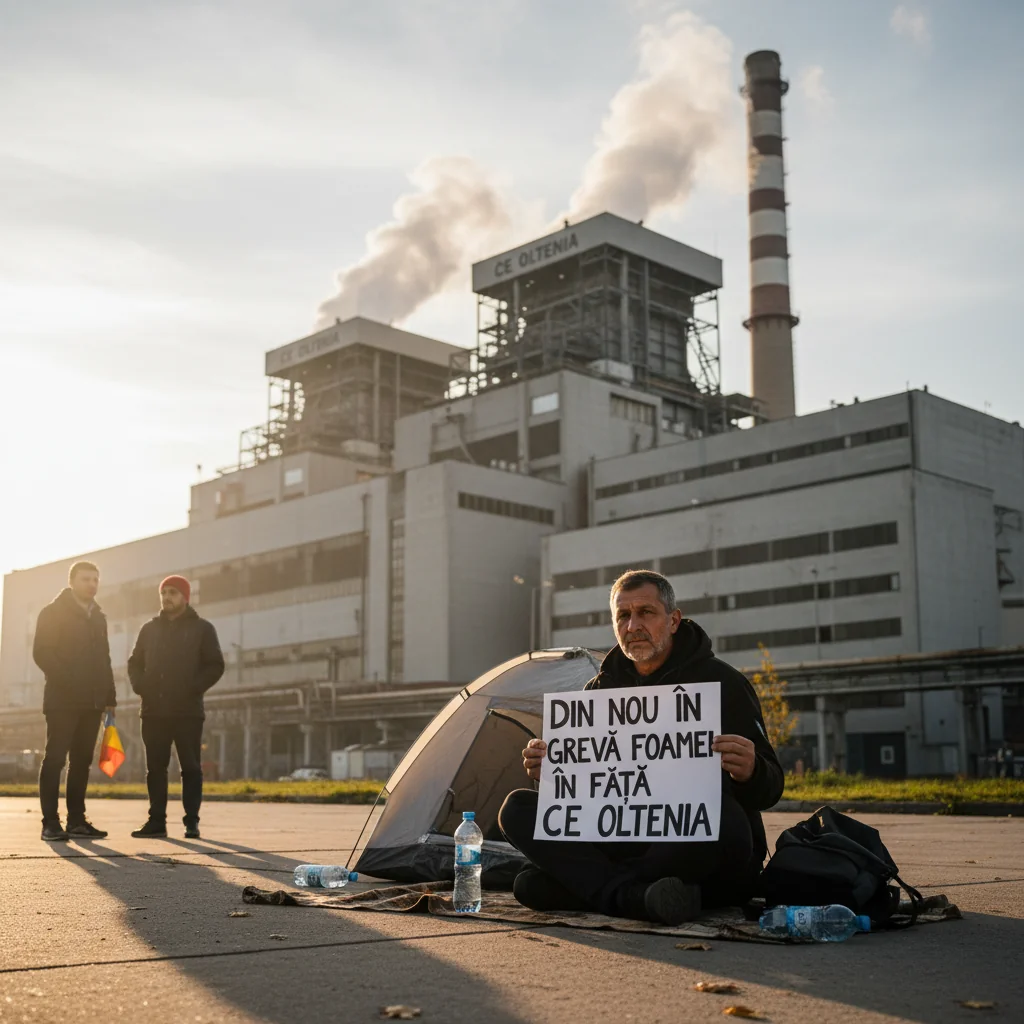 Greva foamei reînvie în fața CE Oltenia, protestul continuă