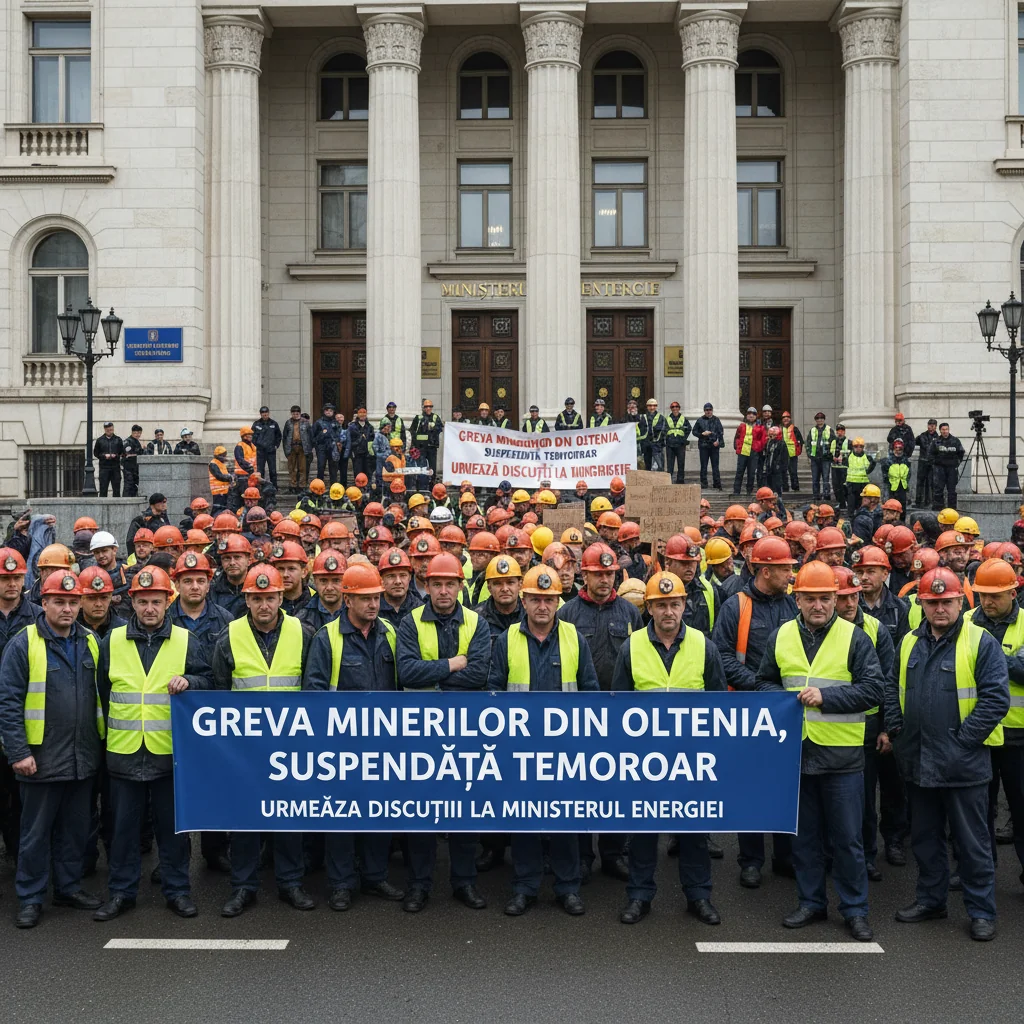 Greva minerilor din Târgu Jiu, suspendată temporar; discuții programate la Ministerul Energiei