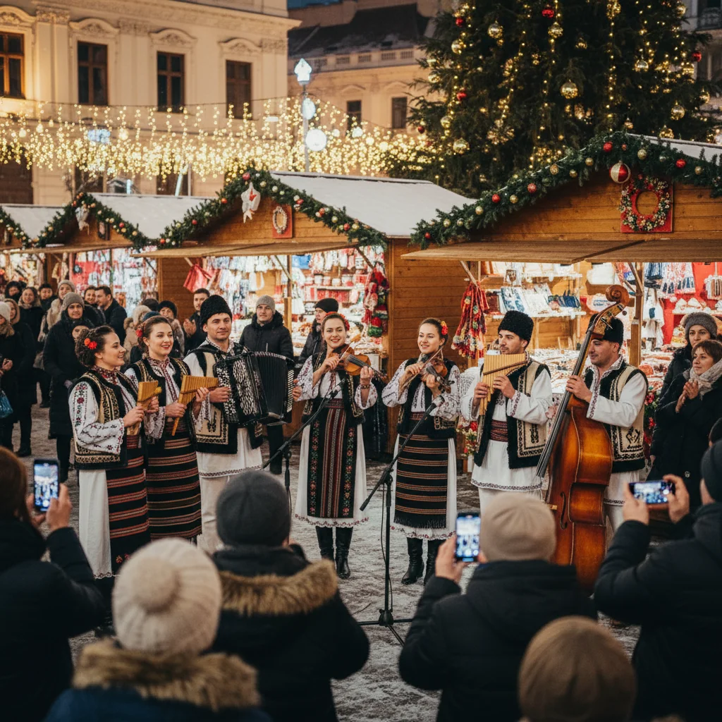 Grupul Gorjeanca aduce tradițiile colindului gorjenesc la Târgul de Crăciun din București