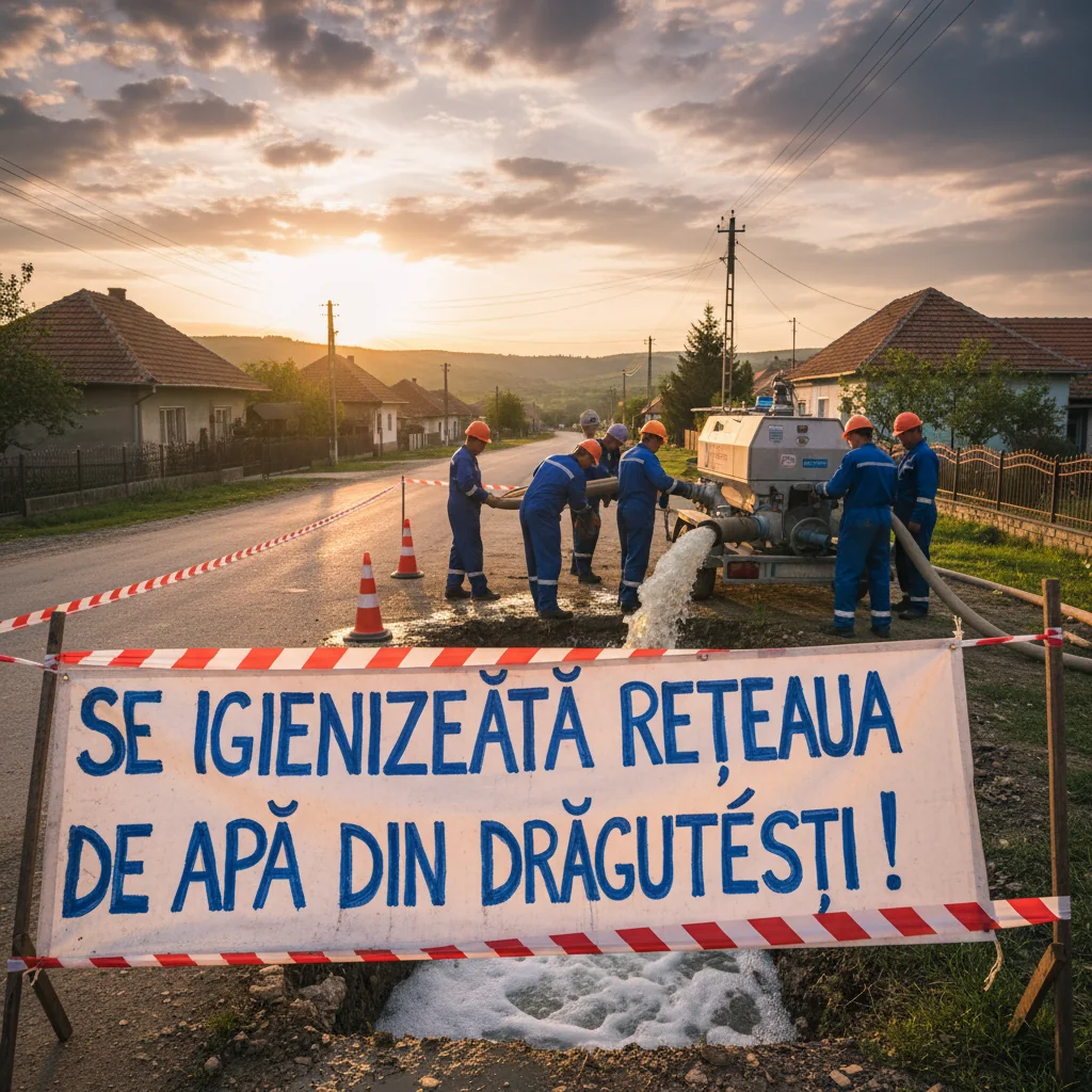Igienizarea rețelei de apă din Drăguțești începe acum