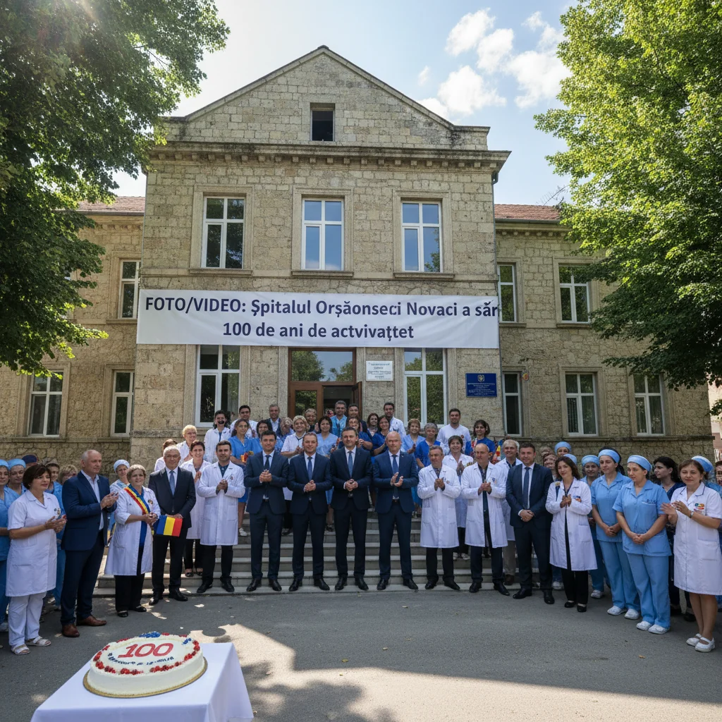 Imagini și filmări de la centenarul Spitalului din Novaci, marcat cu evenimente speciale