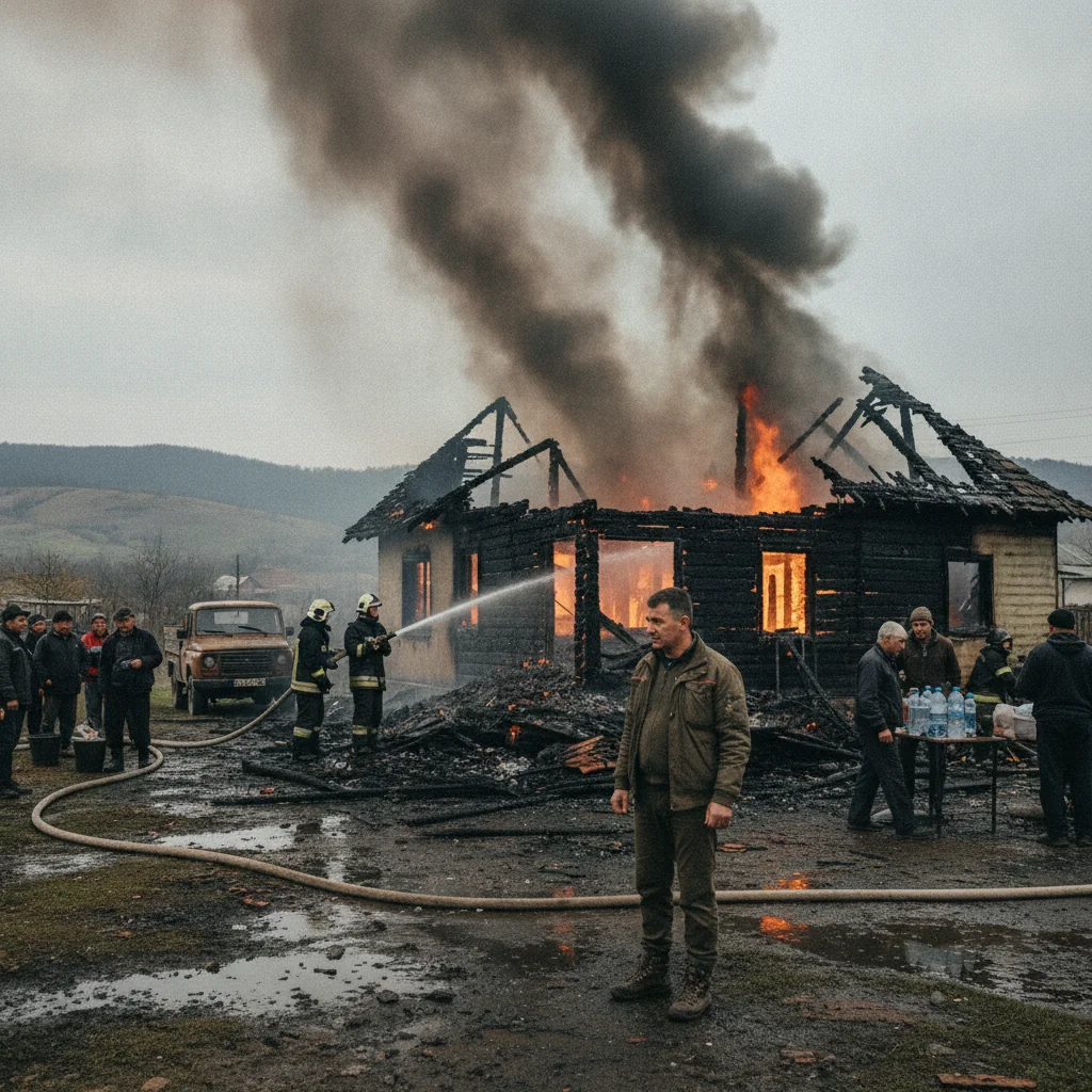 Incendiu la Lazuri, Scoarța: două imobile afectate, anchetă pentru distrugere din culpă