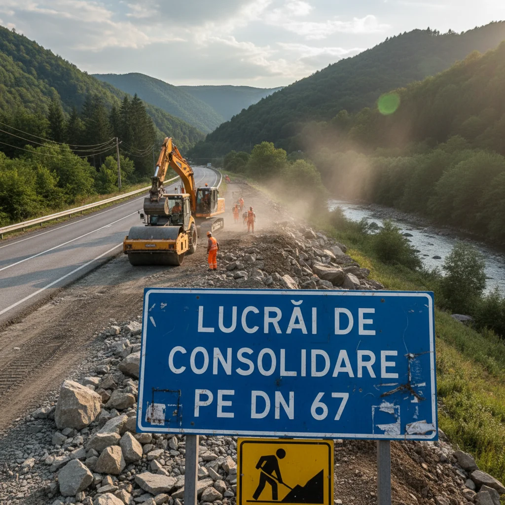 Lucrări importante de consolidare pe DN 67 în județul local