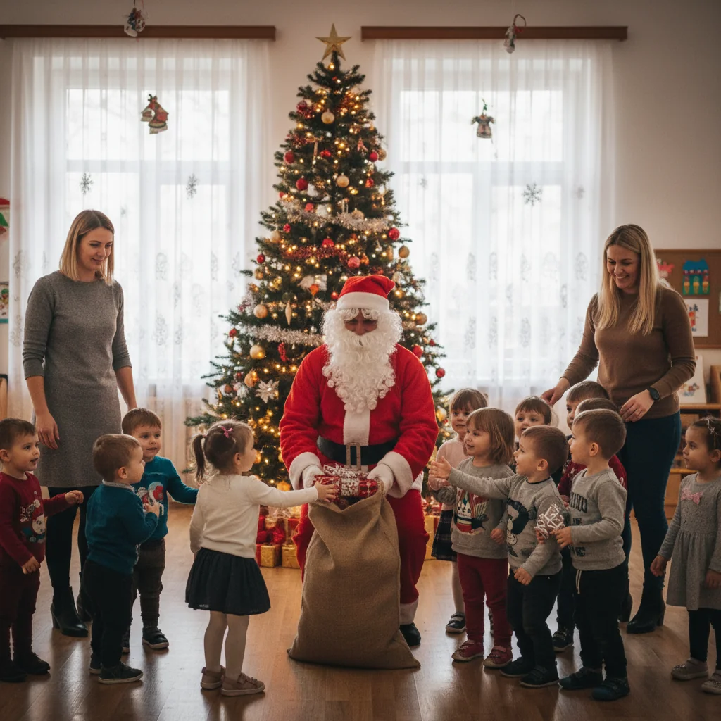 Moș Crăciun i-a vizitat pe preșcolarii de la Colegiul Tehnic General Gheorghe Magheru