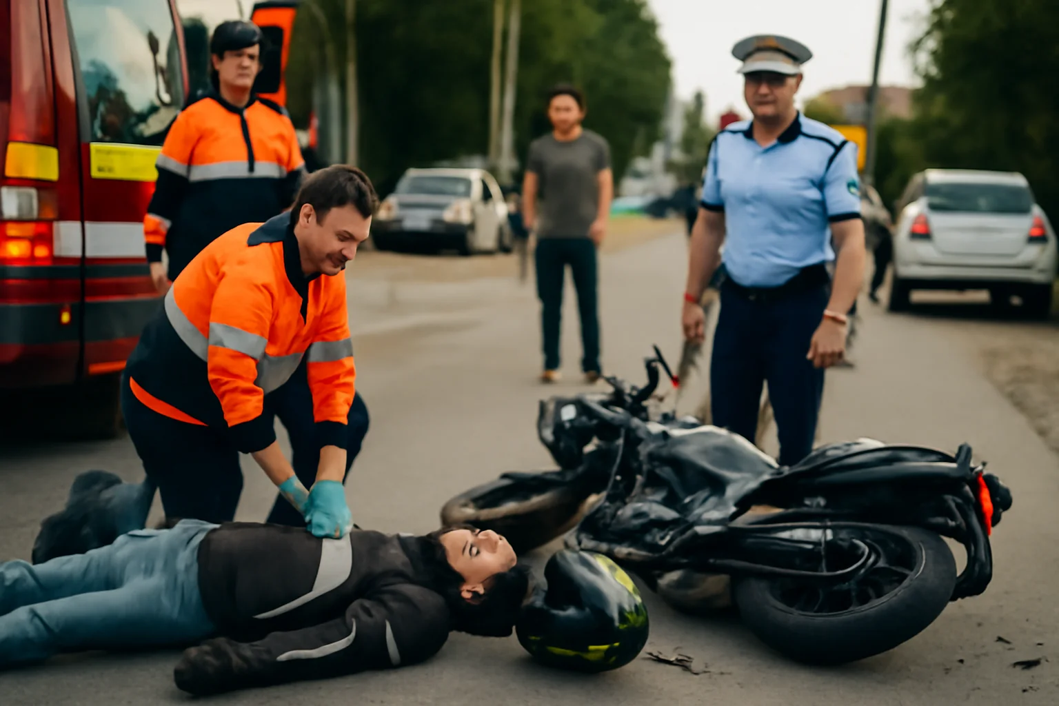 Motociclist rănit într-un accident rutier la Târgu-Jiu