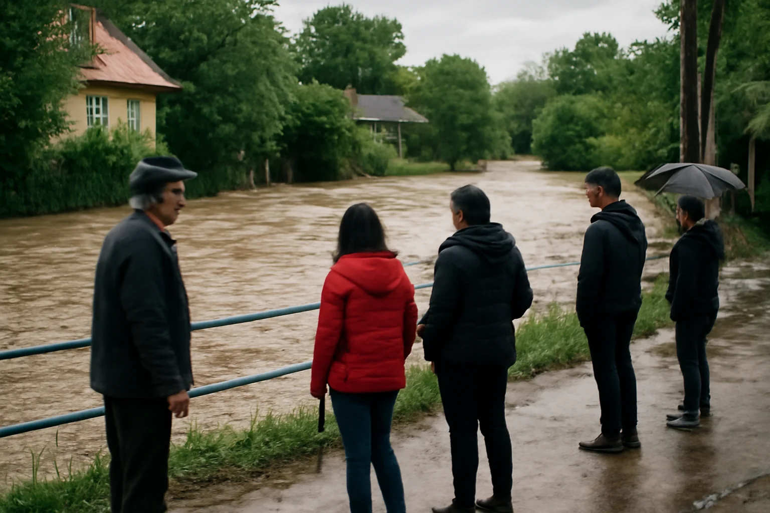 Pârâul Primăverii a ieșit din matcă în Târgu Jiu după o creștere bruscă a nivelului apei