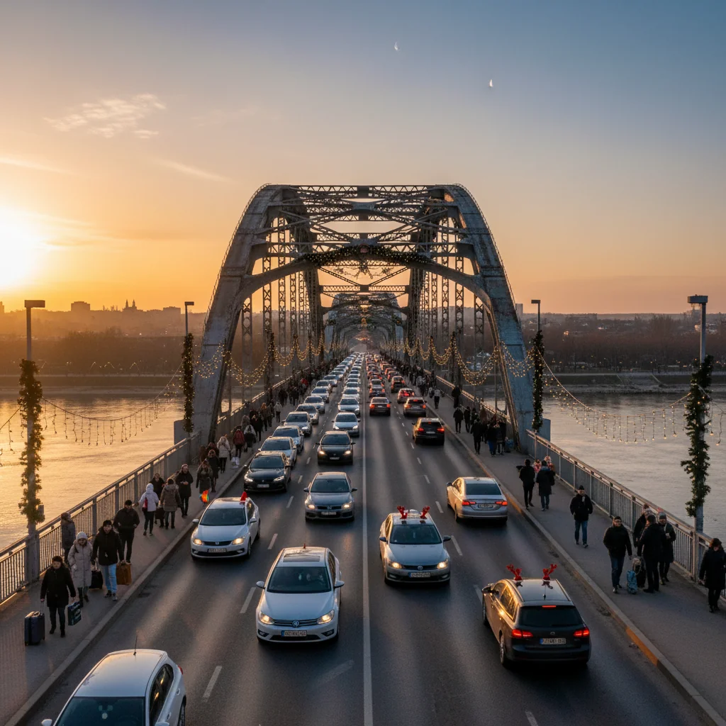 Podul Prieteniei Giurgiu-Ruse Deschis Fără Restricții de Crăciun și Anul Nou