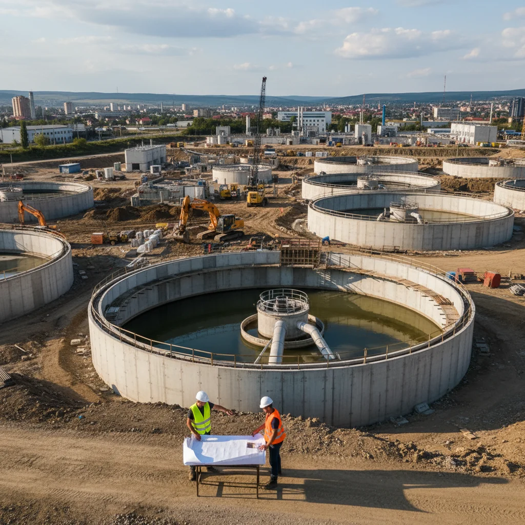 Progresul construcției Stației de Epurare a Apelor Uzate din Târgu Jiu