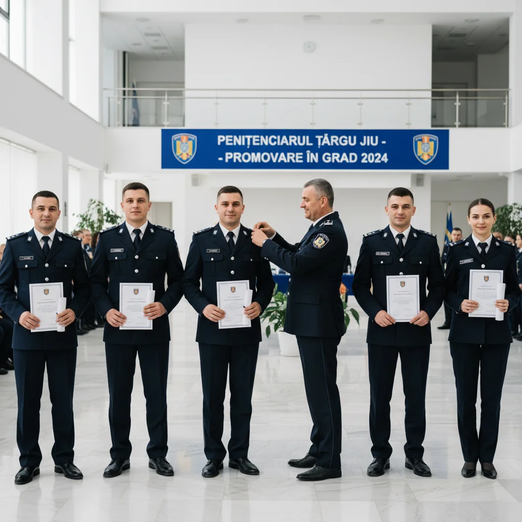 Șapte polițiști din Penitenciarul Târgu Jiu promovați în grad