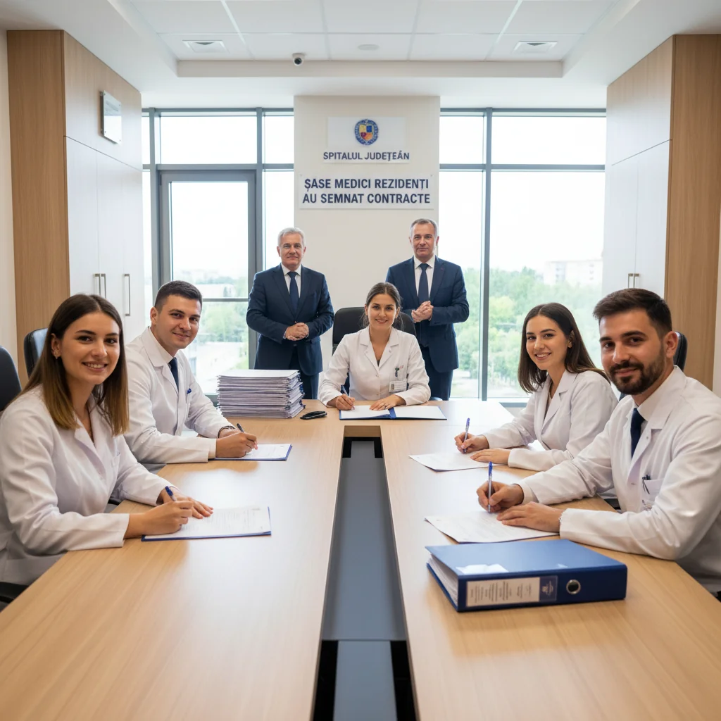 Șase medici rezidenți au încheiat contracte cu Spitalul Județean din județul nostru