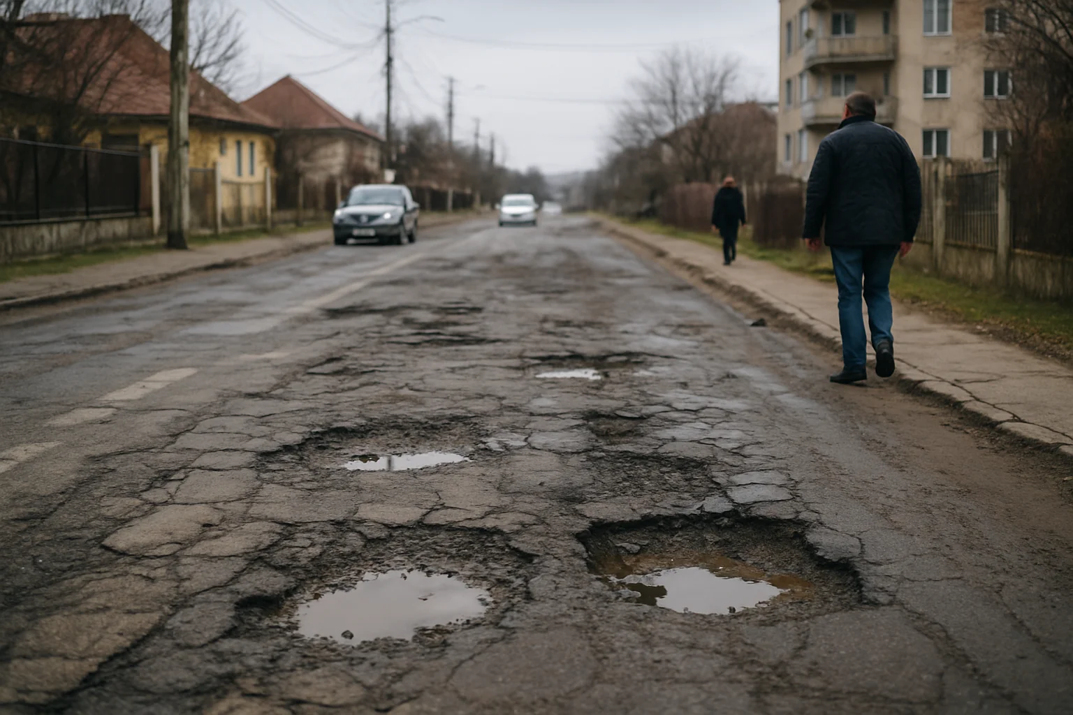 Situația actuală a infrastructurii rutiere în Targu Jiu la început de martie 2026