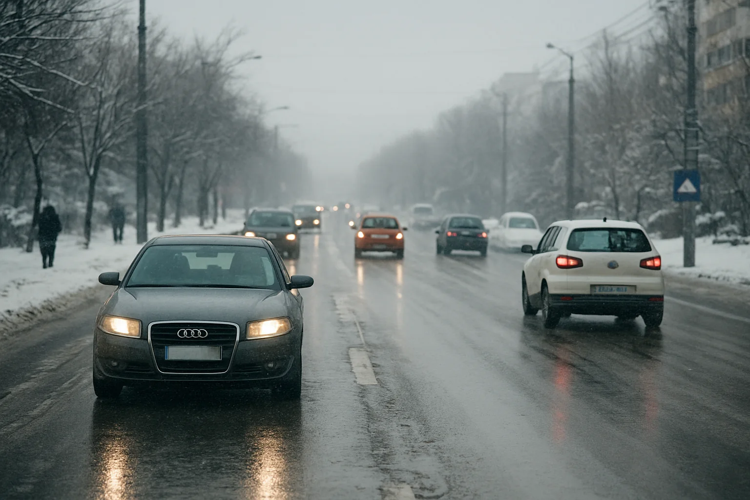 Situația actuală a traficului și condițiilor meteo în Târgu Jiu – 9 februarie 2026