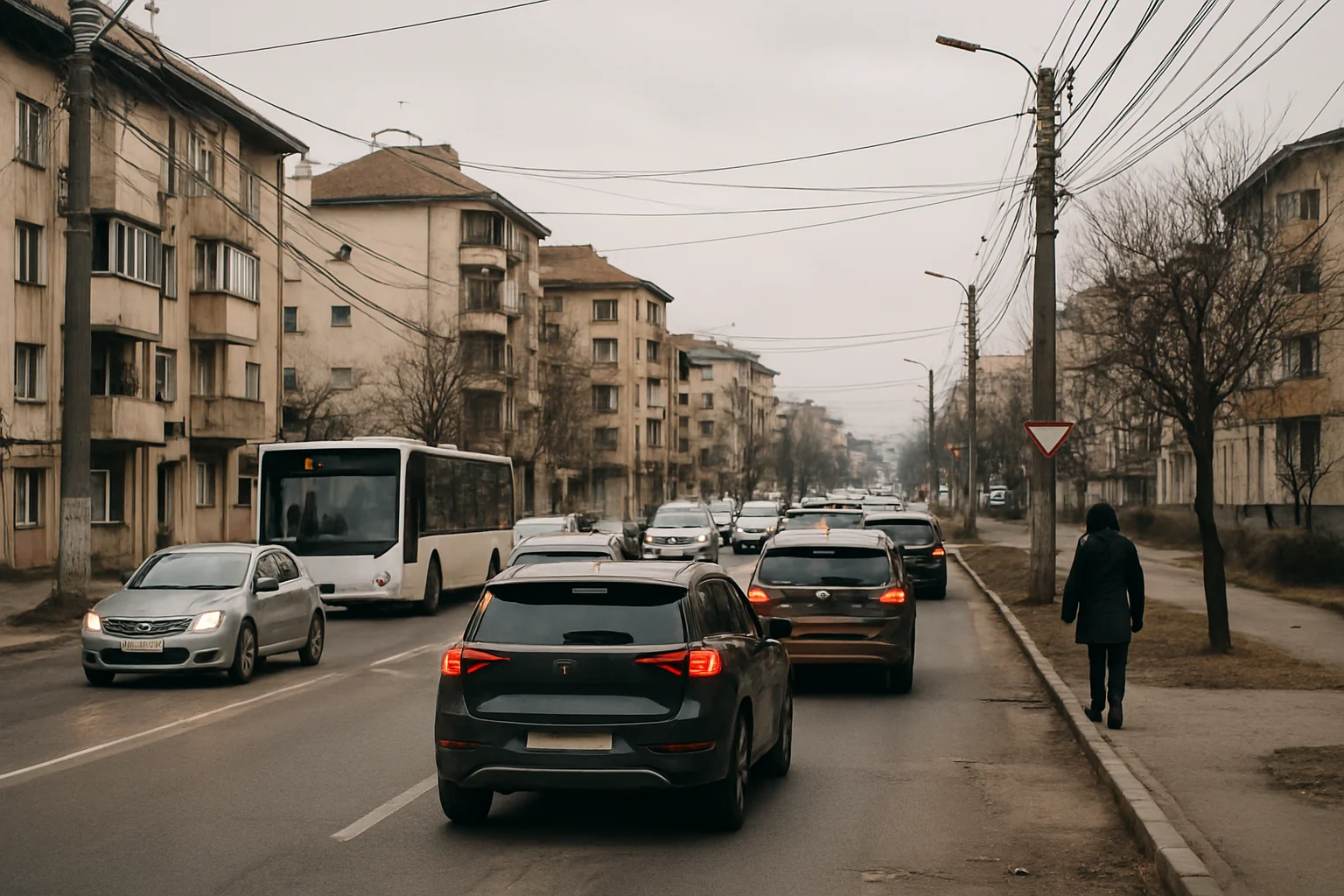 Situația traficului și infrastructurii în Târgu Jiu la începutul lunii februarie 2026