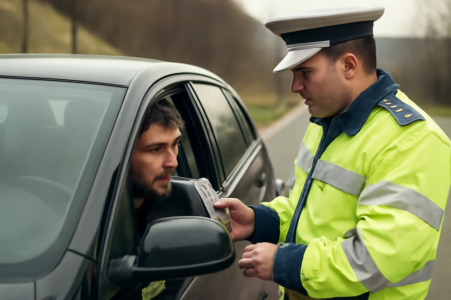 Șofer beat prins la volan în Novaci în plină zi