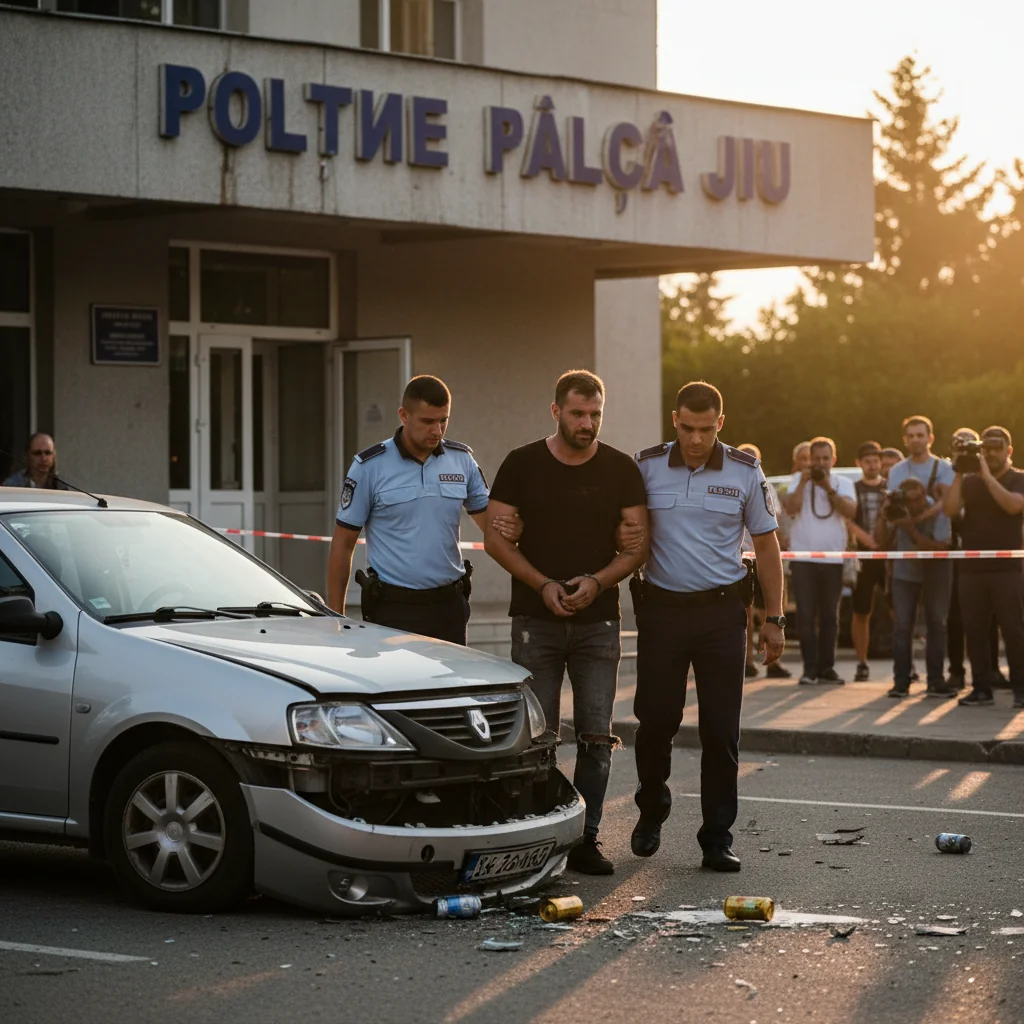 Șofer din Târgu Jiu prins băut și cu permisul anulat după un accident pe strada Petrești