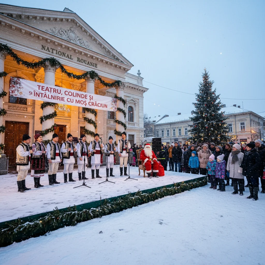 Spectacol de teatru, colinde și întâlnire cu Moș Crăciun în centrul orașului