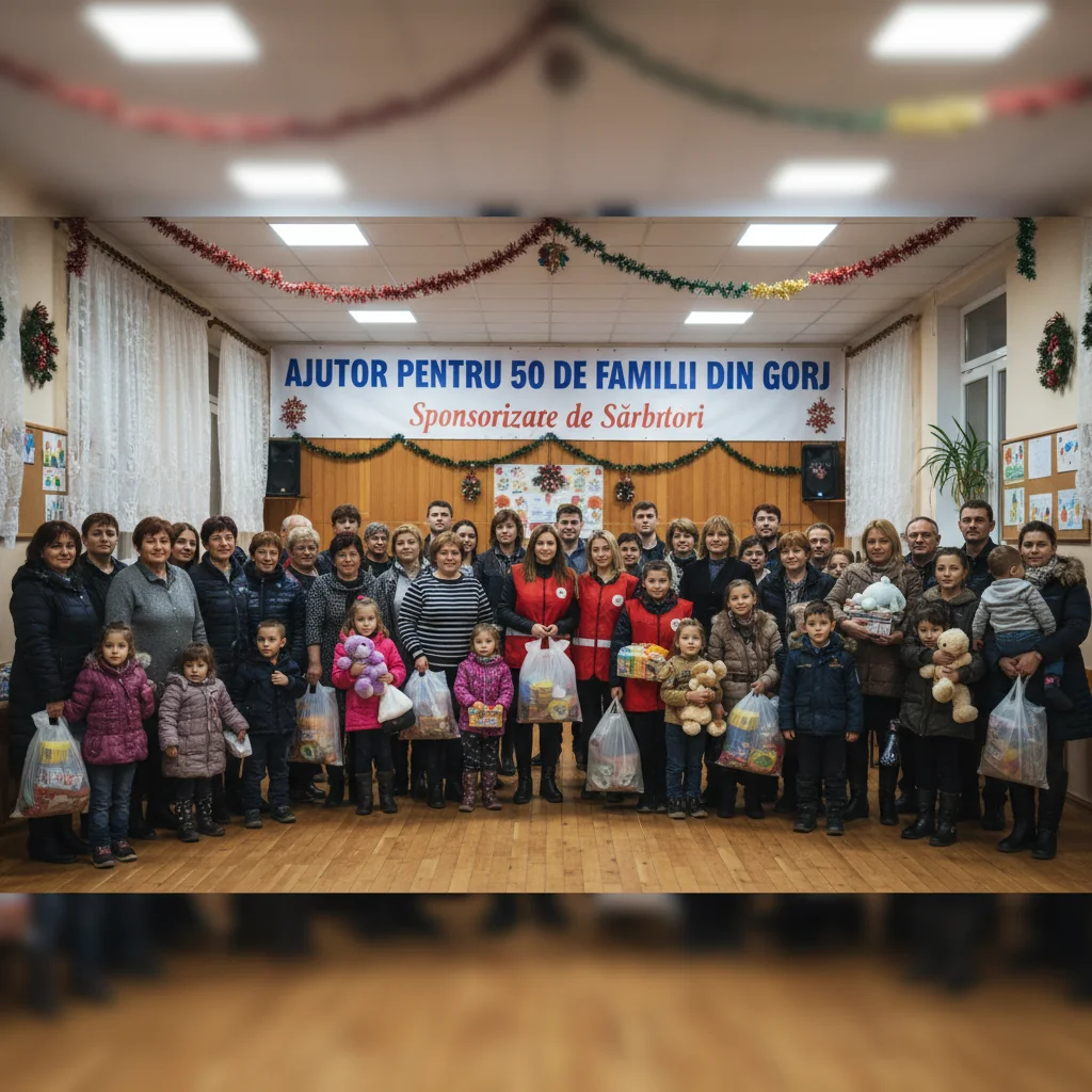 Sprijin de sărbători pentru 50 de familii din Gorj prin sponsorizare locală