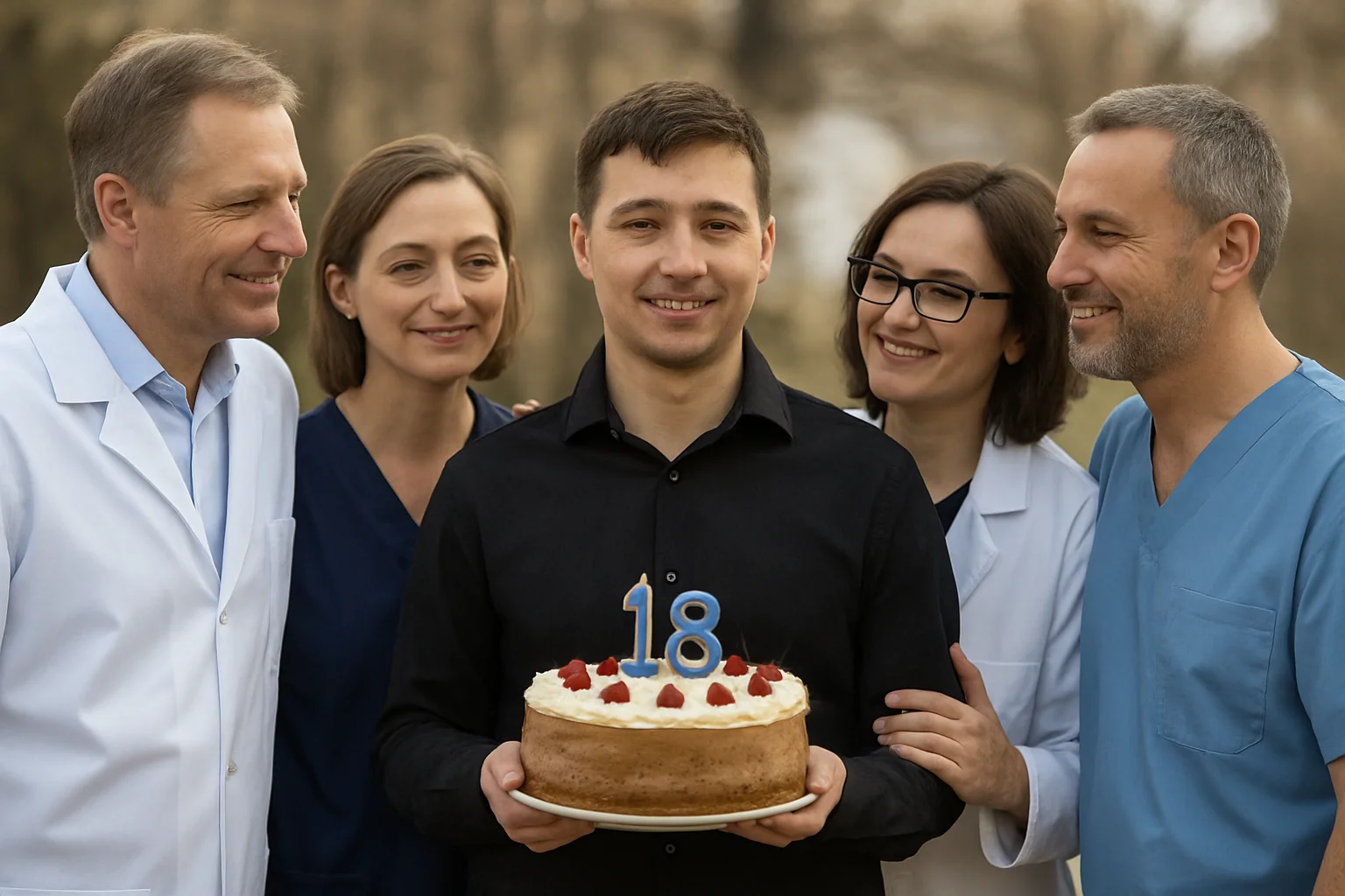 Tânăr din Târgu Jiu, majorat alături de medicii care l-au salvat