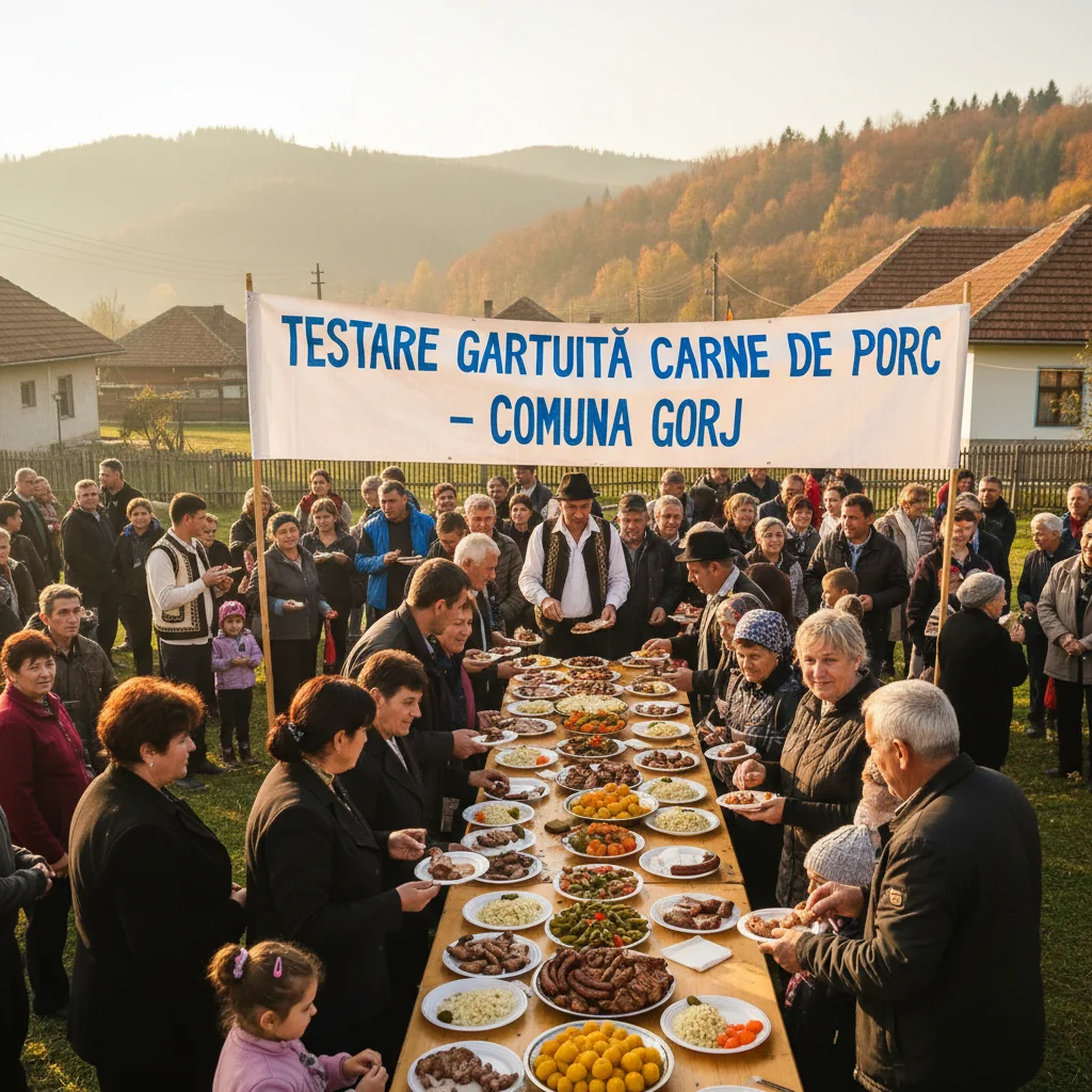 Testare gratuită pentru carnea de porc în comuna din Gorj