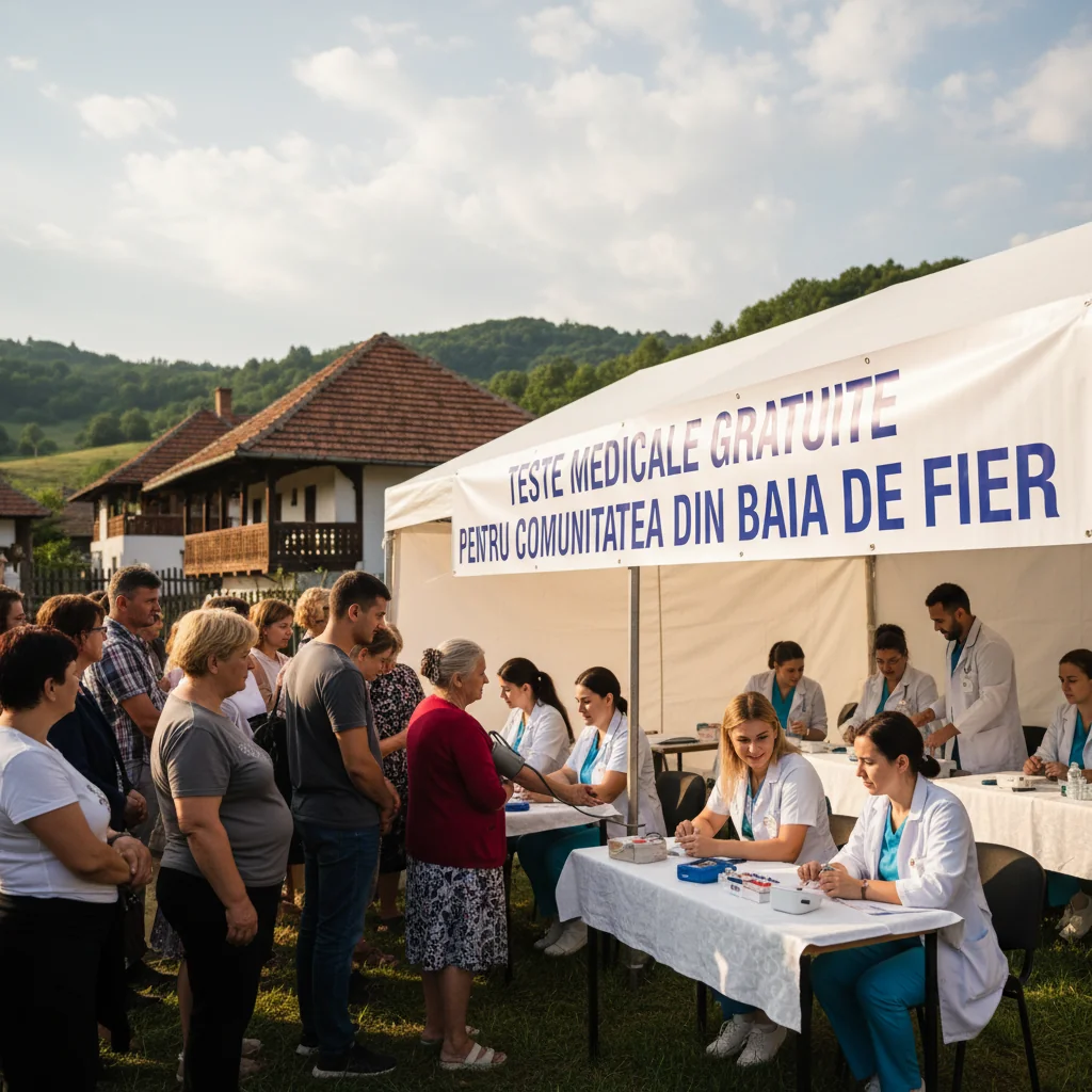 Teste medicale gratuite oferite comunității din Baia de Fier