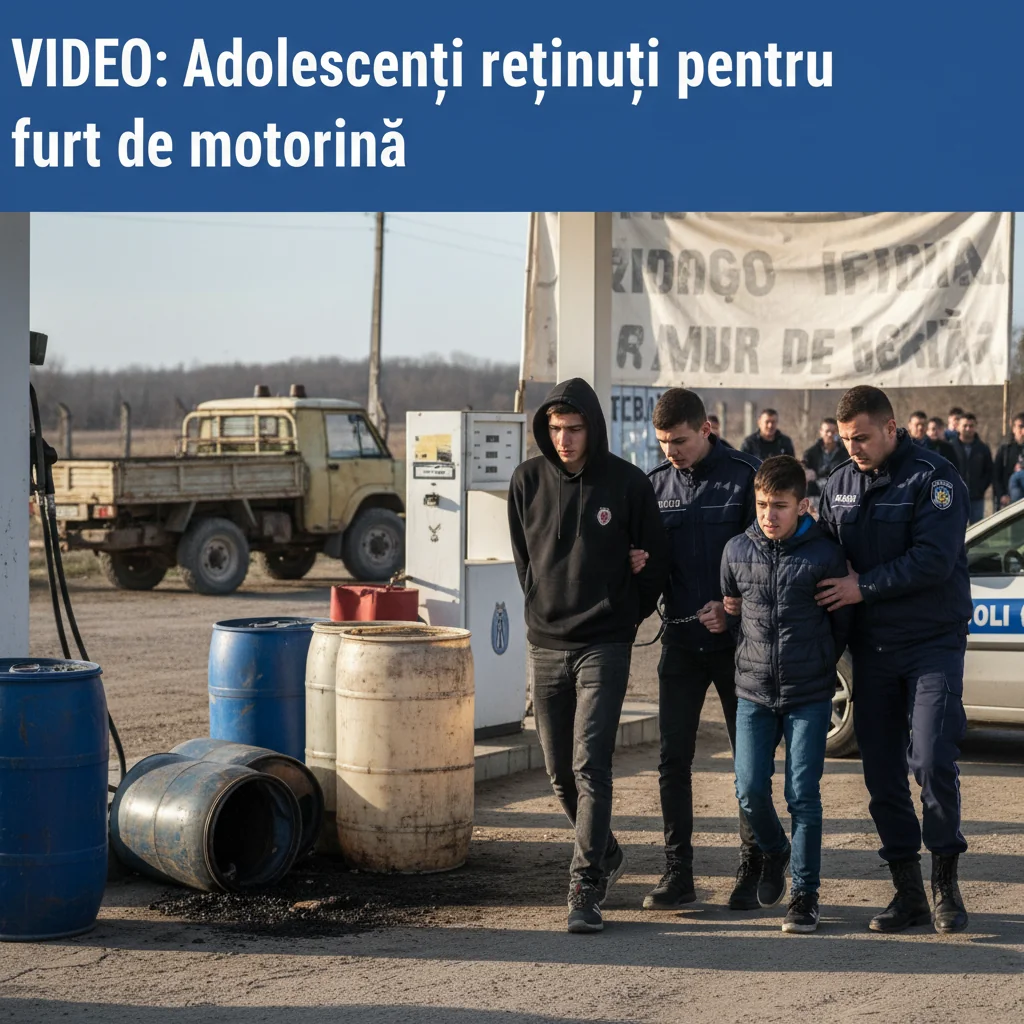 Tineri prinși în flagrant și duși la audieri pentru sustragere de motorină