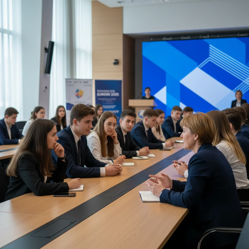 Tinerii de la Spiru Haret Târgu Jiu discută cu un comisar european la EUROSFAT 2025
